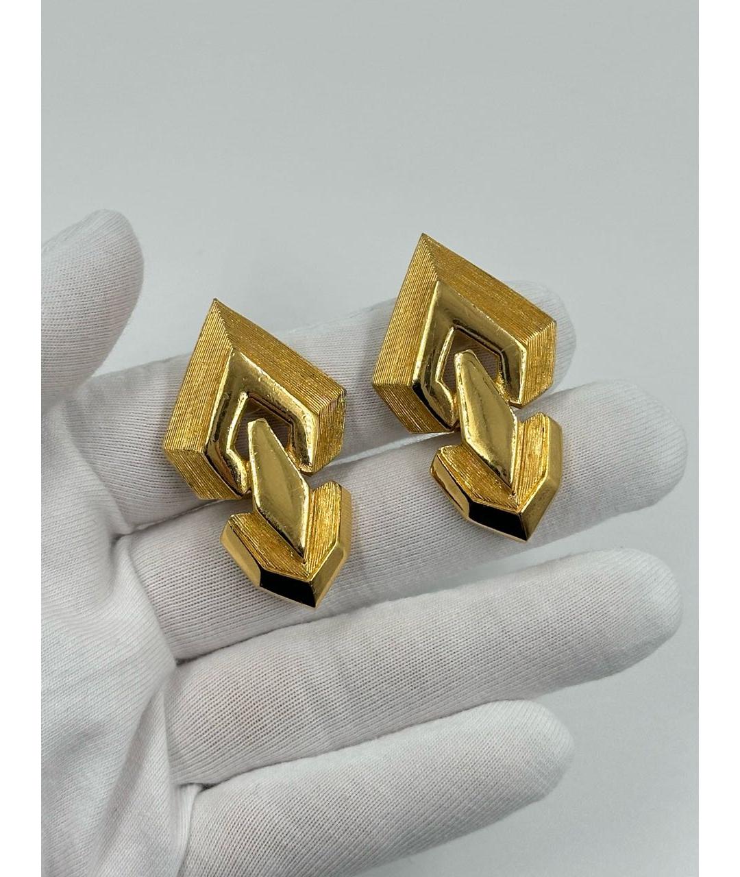 CHRISTIAN DIOR Золотые позолоченные клипсы, фото 2