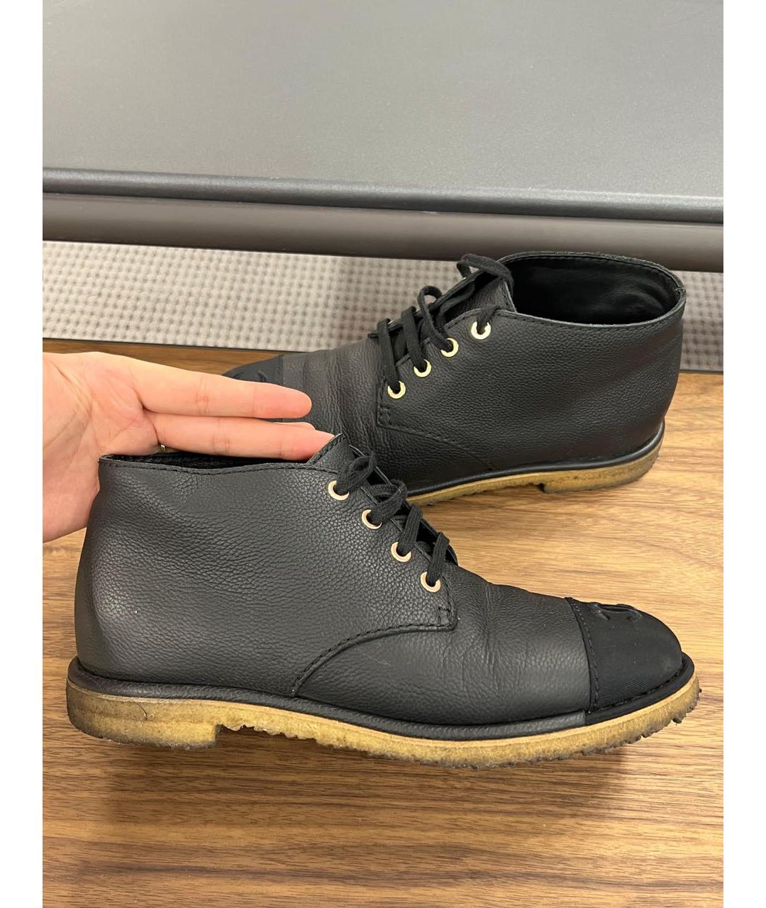 CHANEL Черные кожаные ботинки, фото 9