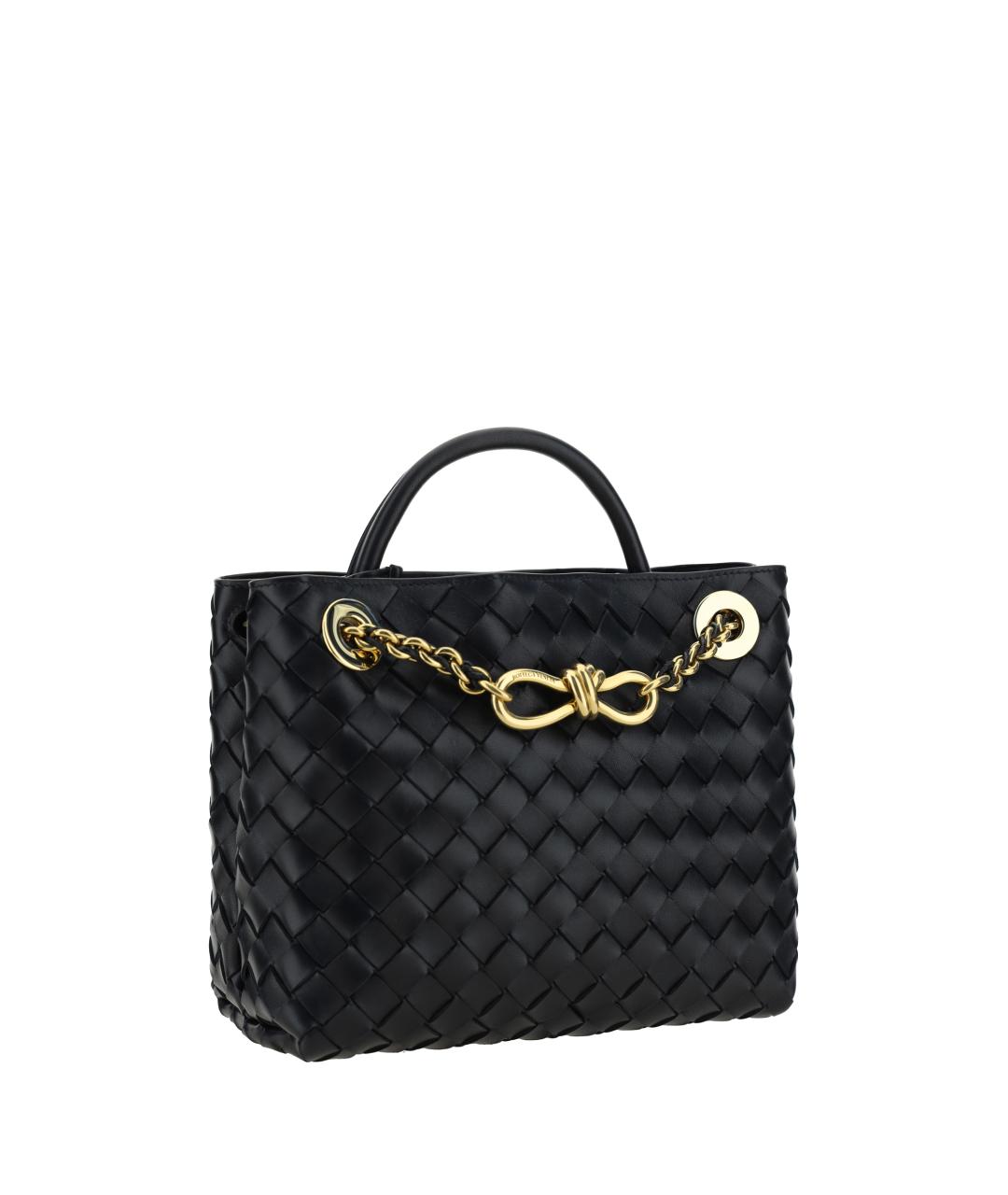 BOTTEGA VENETA Черная кожаная сумка тоут, фото 2