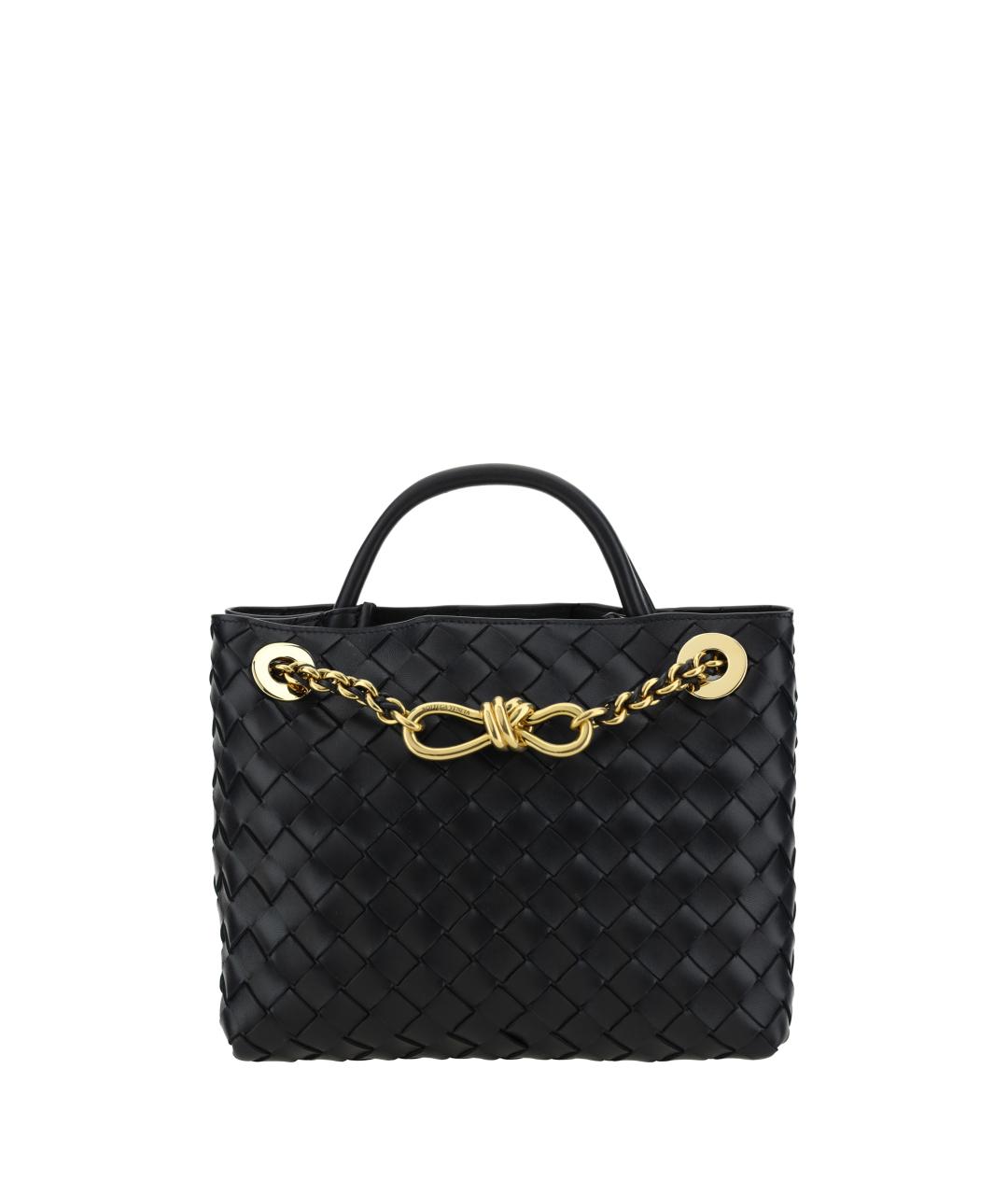 BOTTEGA VENETA Черная кожаная сумка тоут, фото 1