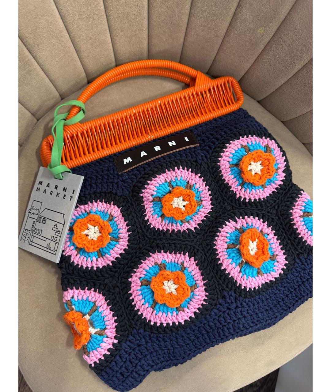 MARNI Мульти тканевая сумка с короткими ручками, фото 4