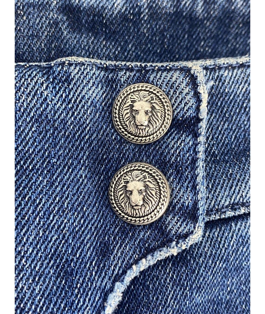 BALMAIN Синие хлопко-эластановые джинсы слим, фото 4