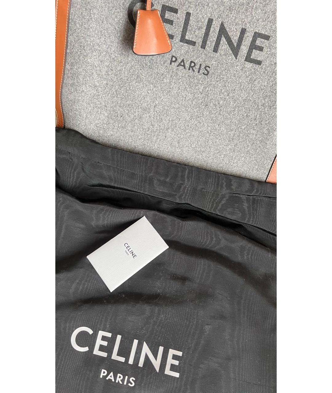 CELINE Серая шерстяная сумка с короткими ручками, фото 6