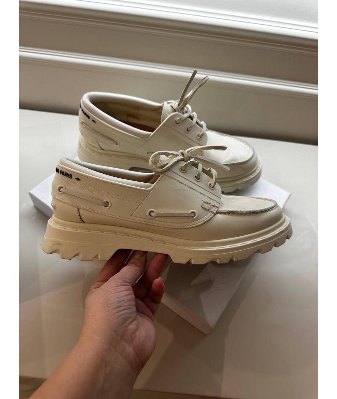 CHRISTIAN DIOR Белые кожаные лоферы, фото 3