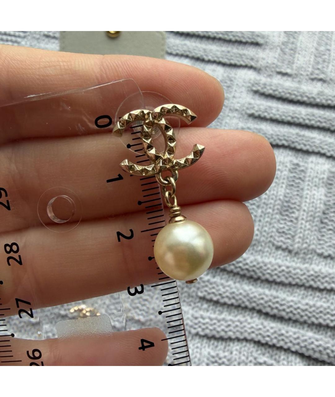 CHANEL Золотые жемчужные серьги, фото 7