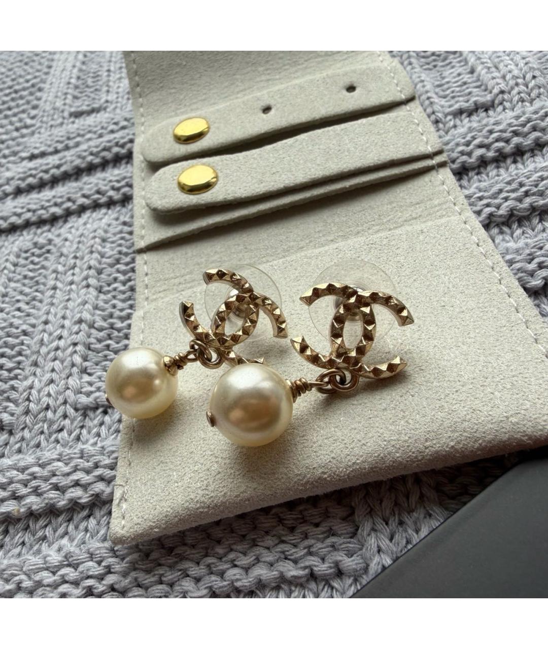 CHANEL Золотые жемчужные серьги, фото 6