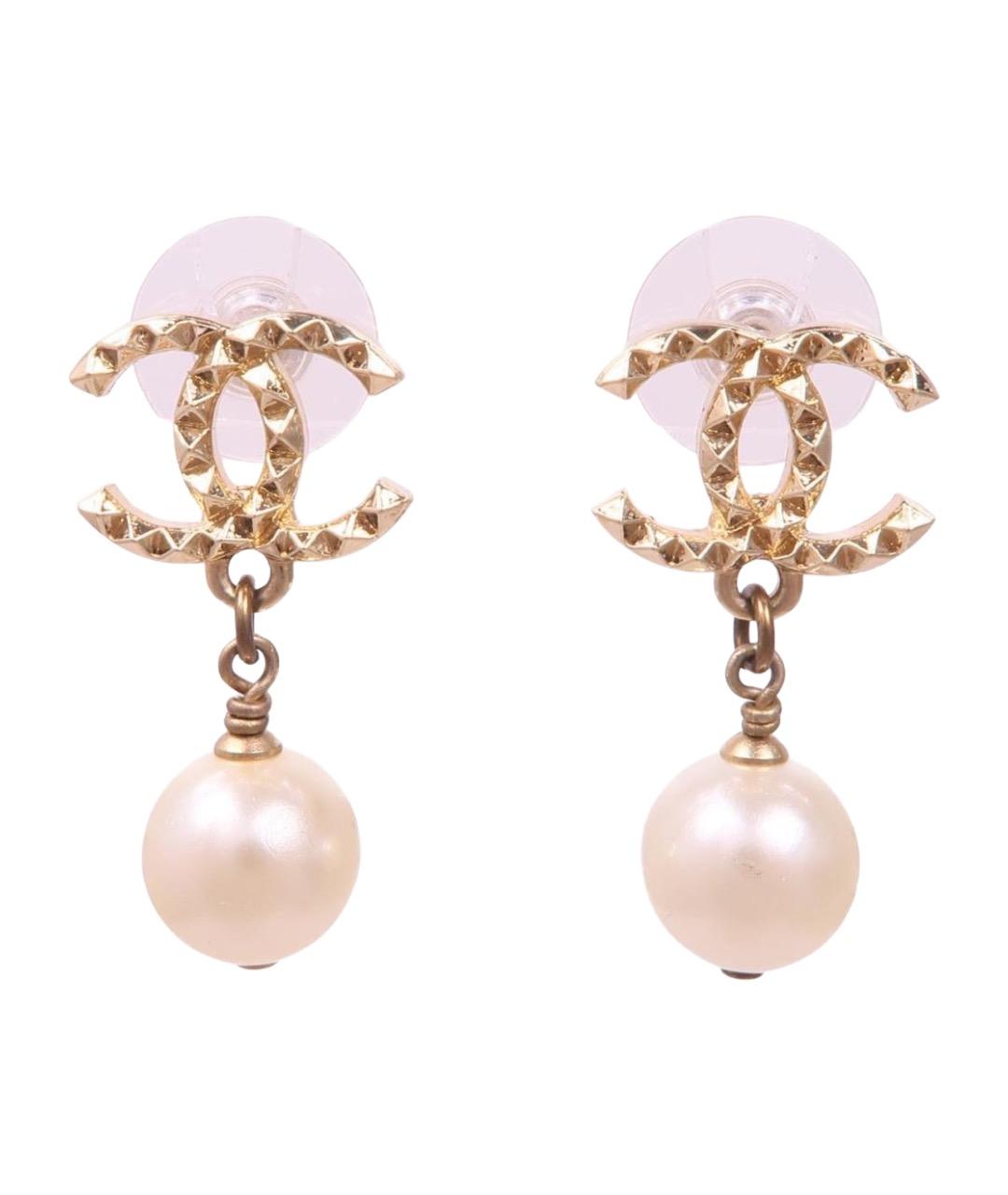 CHANEL Золотые жемчужные серьги, фото 1