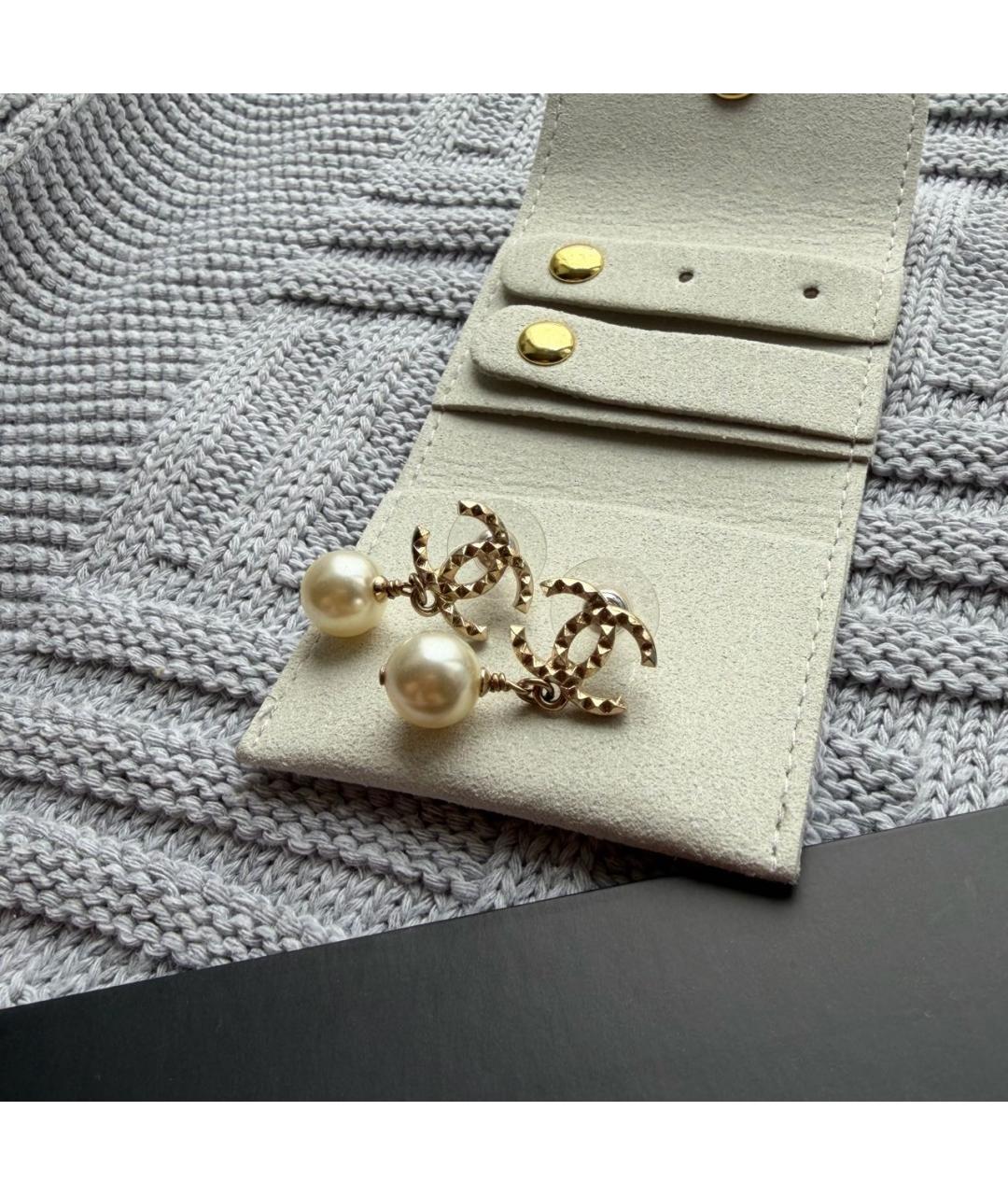 CHANEL Золотые жемчужные серьги, фото 3