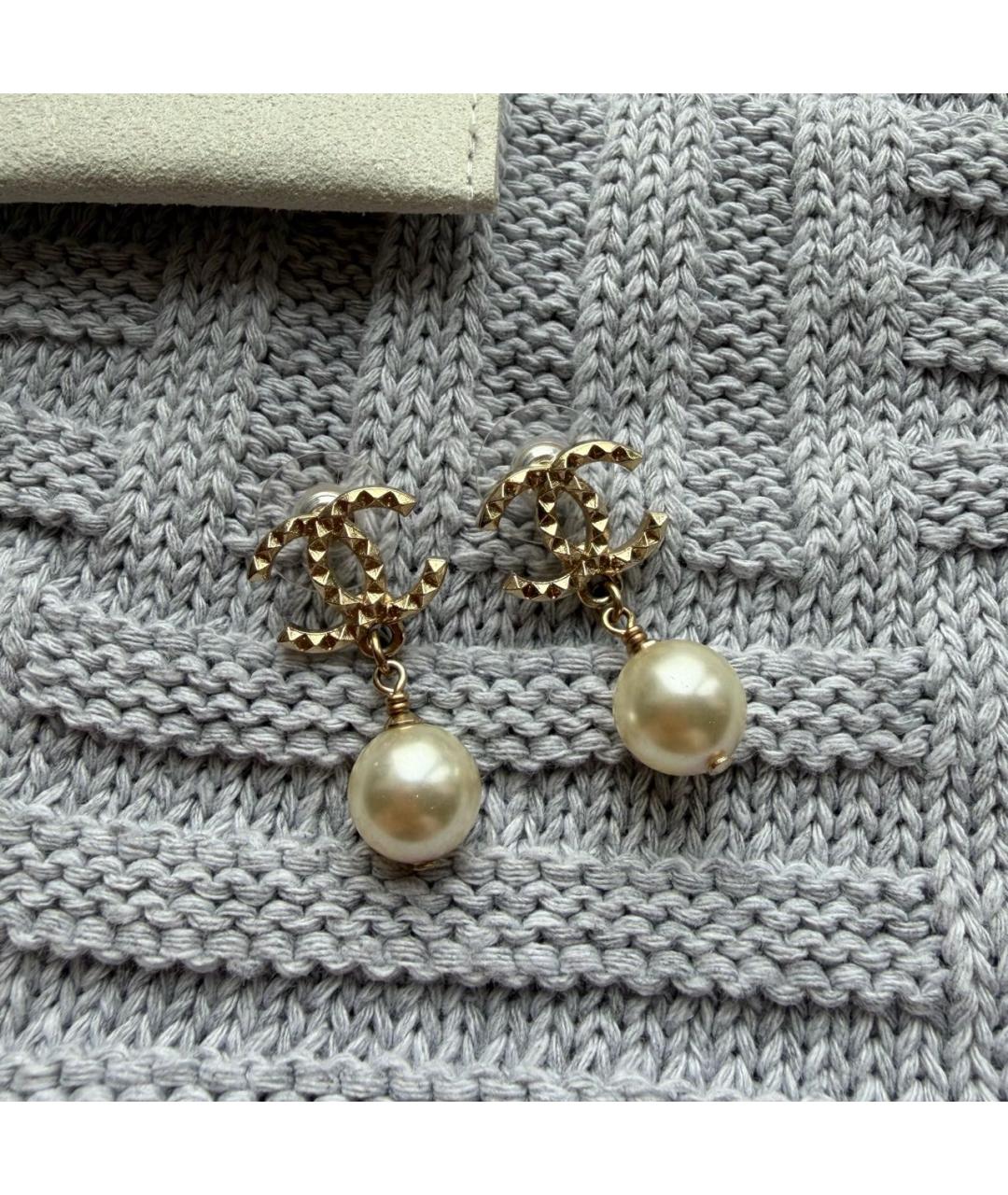 CHANEL Золотые жемчужные серьги, фото 5