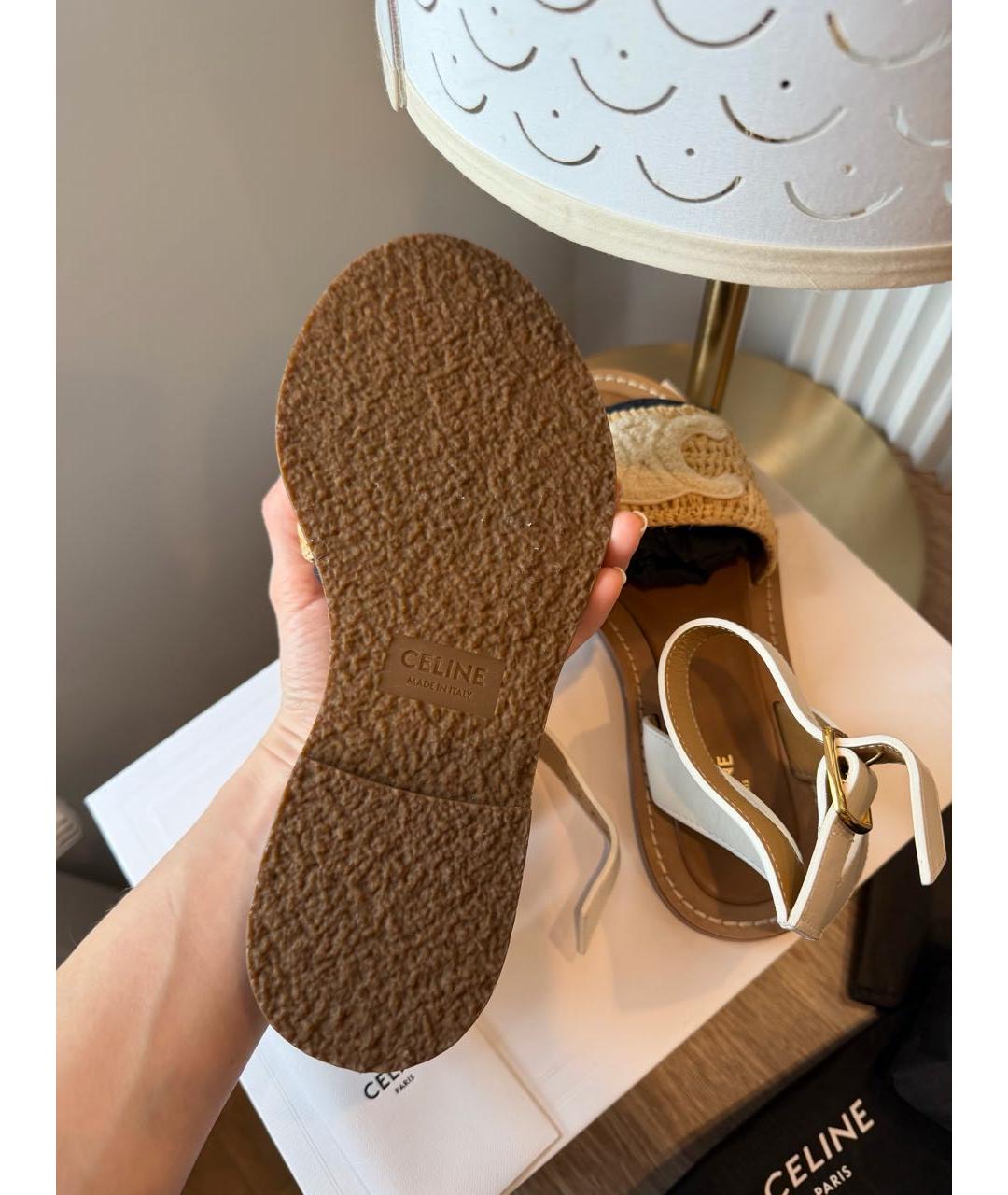 CELINE Бежевые сандалии, фото 5
