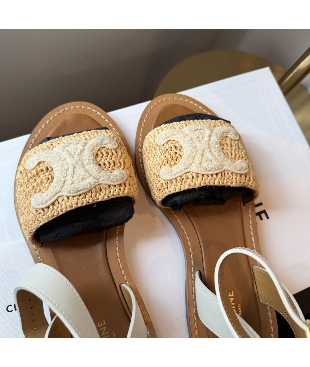 CELINE Бежевые сандалии, фото 6