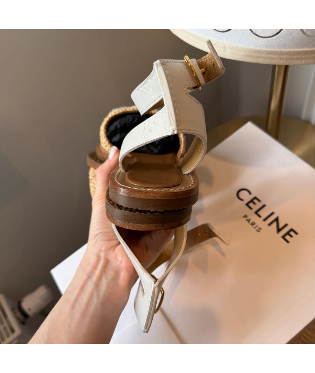 CELINE Бежевые сандалии, фото 7