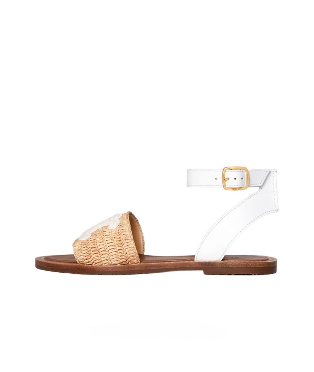 CELINE Бежевые сандалии, фото 9