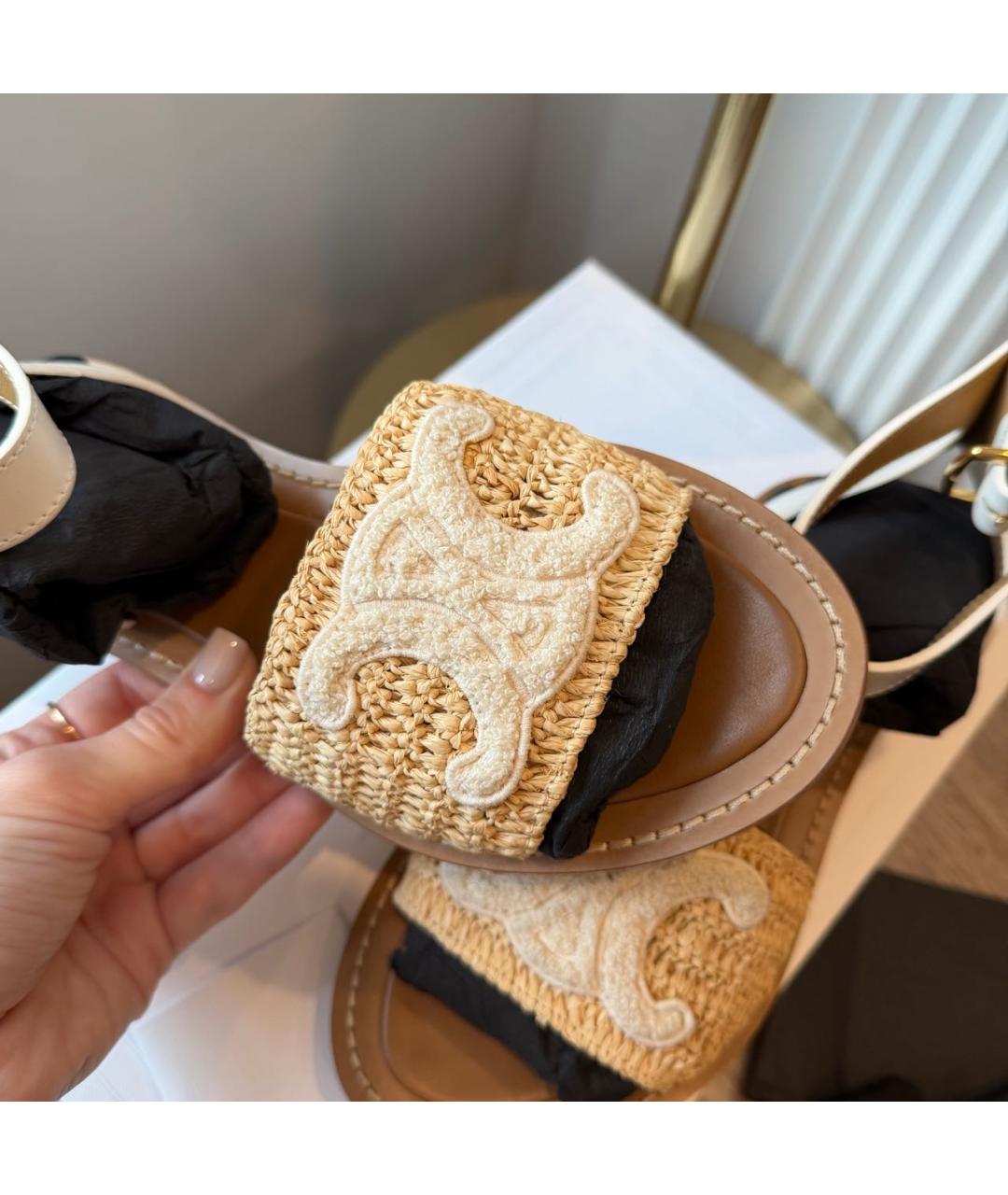 CELINE Бежевые сандалии, фото 3