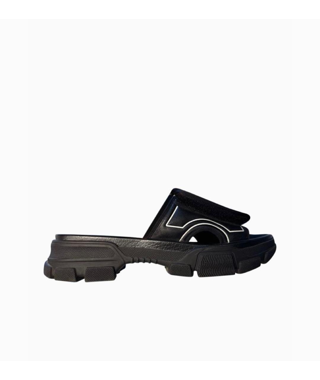 GUCCI Черные кожаные шлепанцы, фото 5