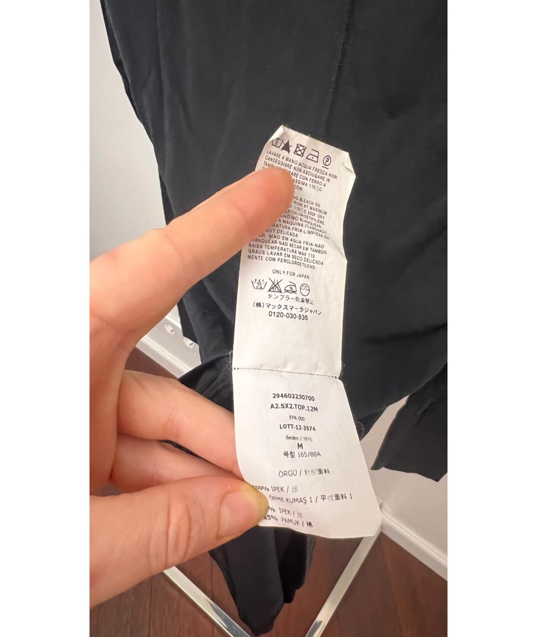 SPORTMAX Антрацитовое шелковое повседневное платье, фото 4