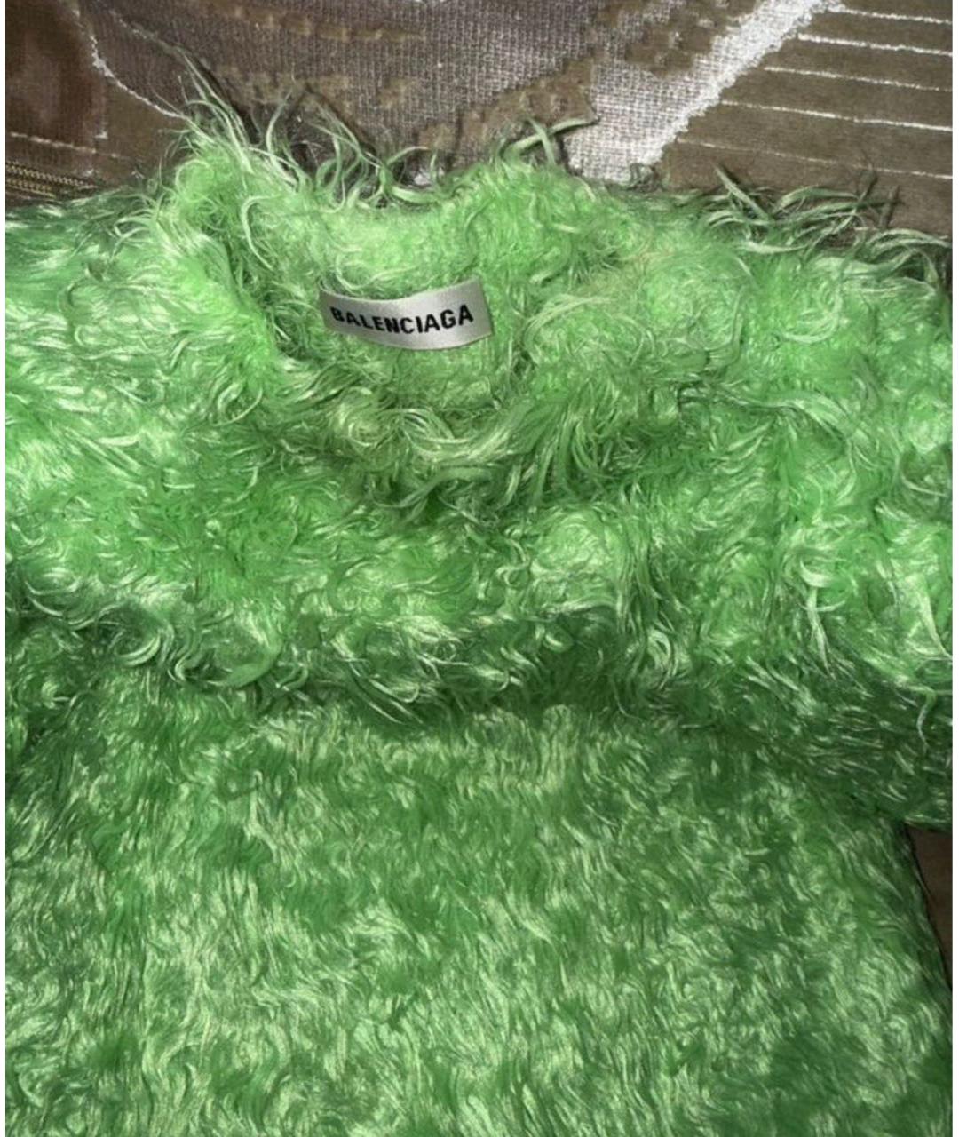 BALENCIAGA Салатовый полиамидовый джемпер / свитер, фото 4