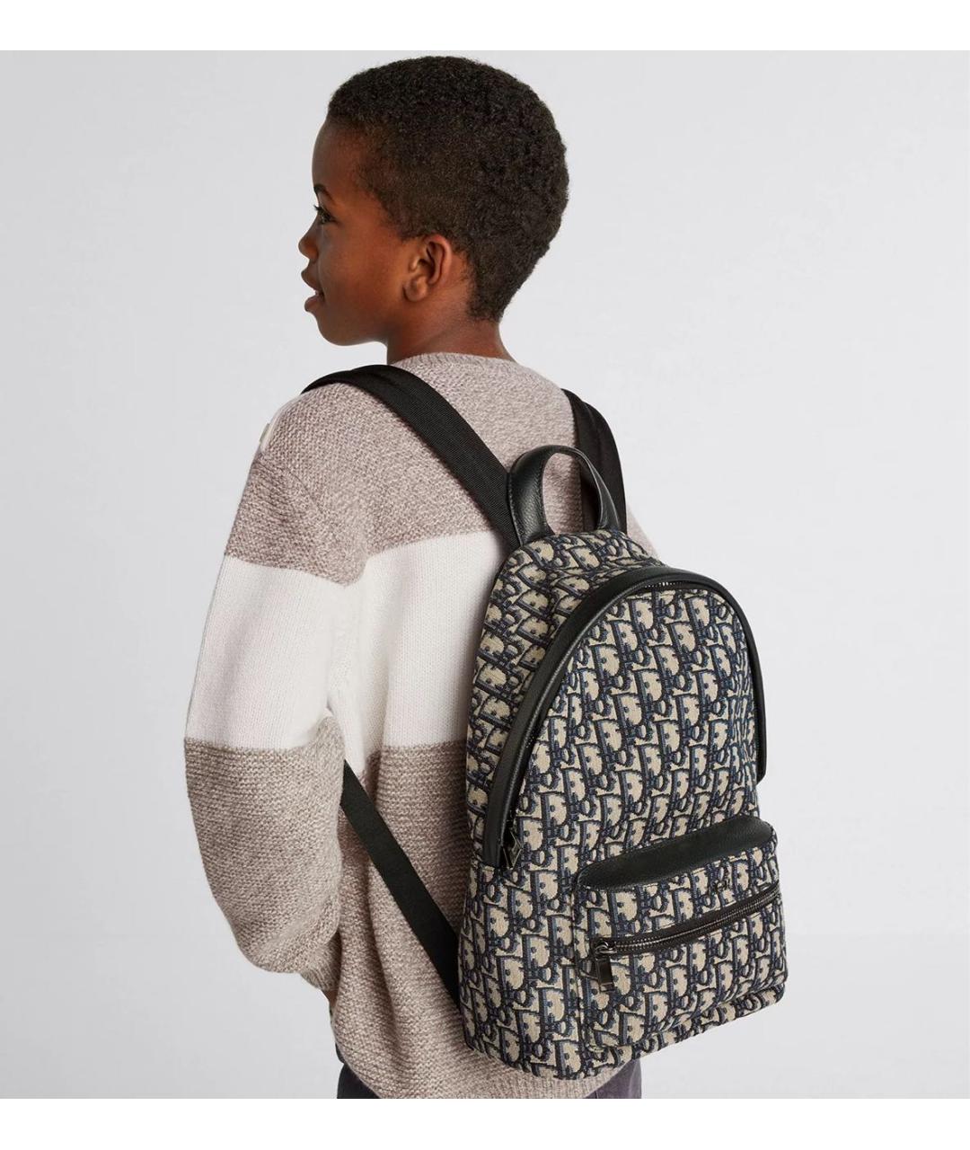 CHRISTIAN DIOR Темно-синий тканевый рюкзак, фото 2