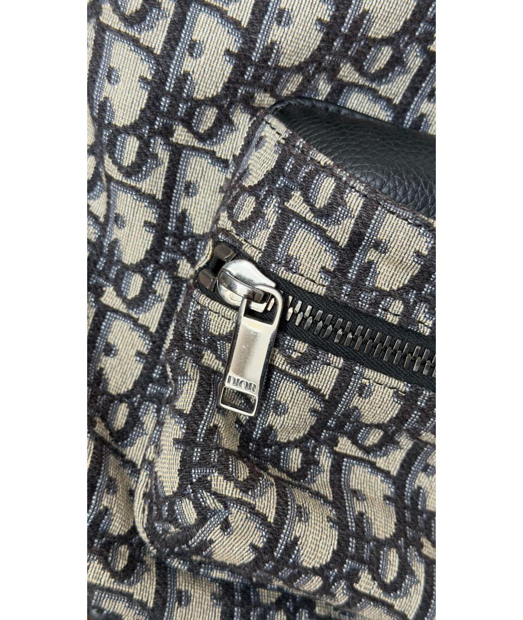 CHRISTIAN DIOR Темно-синий тканевый рюкзак, фото 6