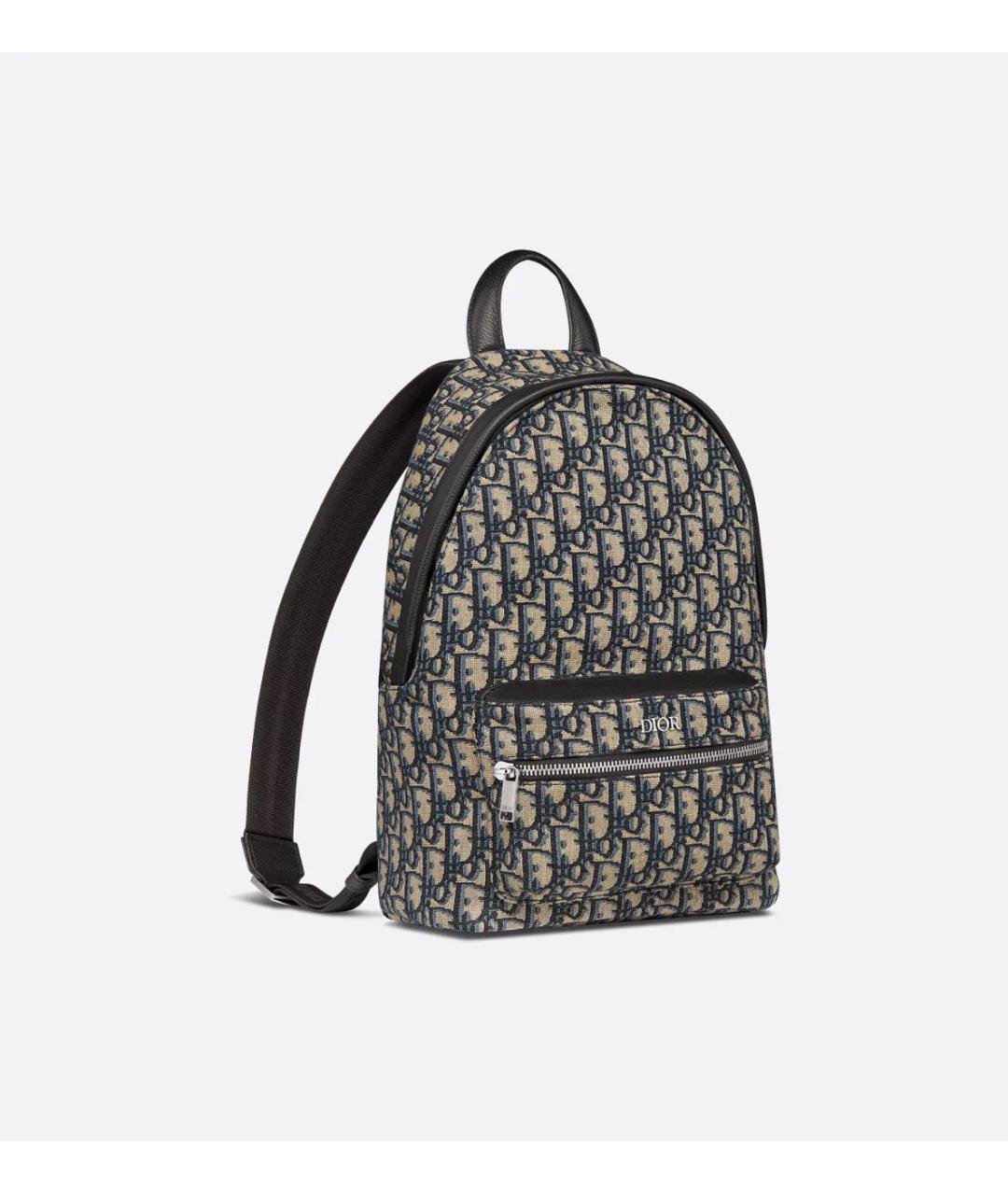 CHRISTIAN DIOR Темно-синий тканевый рюкзак, фото 8