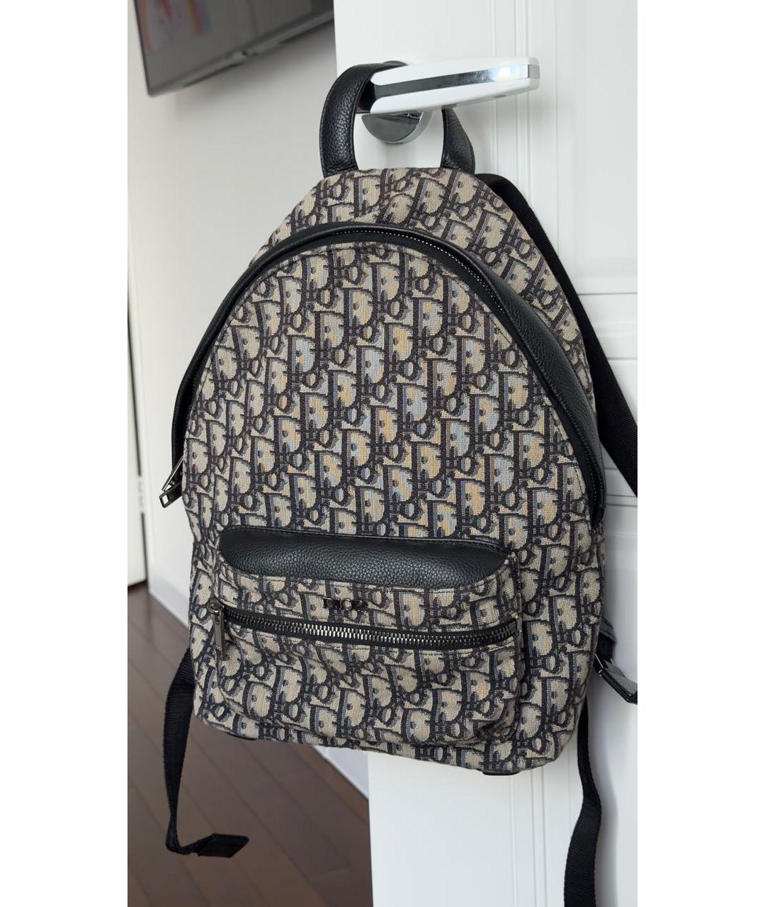 CHRISTIAN DIOR Темно-синий тканевый рюкзак, фото 3