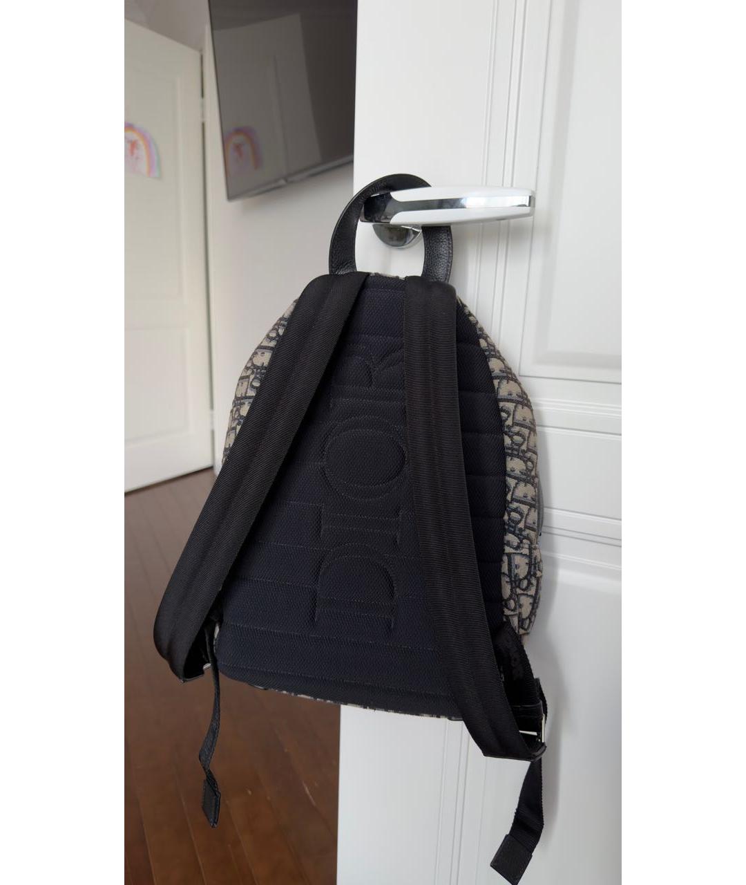 CHRISTIAN DIOR Темно-синий тканевый рюкзак, фото 5