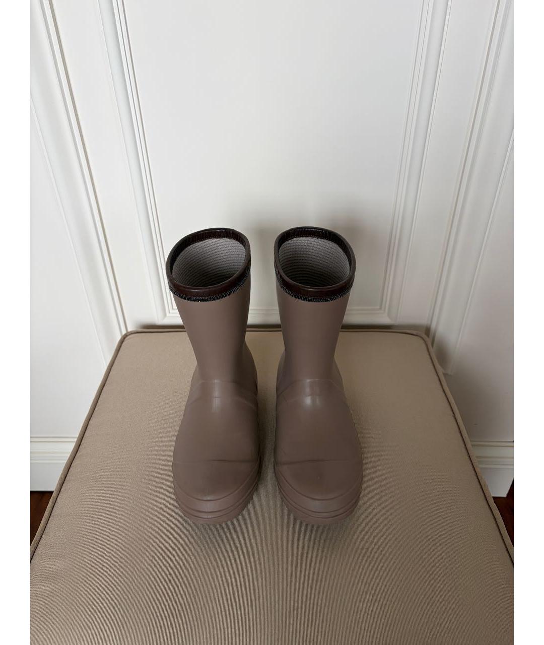 BRUNELLO CUCINELLI Бежевые резиновые сапоги, фото 2