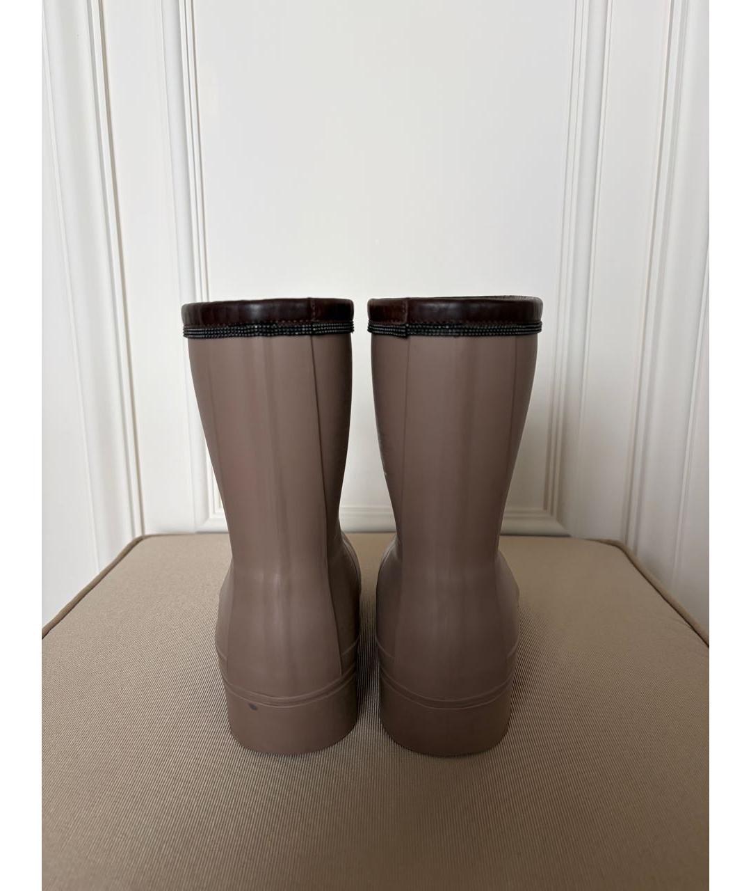 BRUNELLO CUCINELLI Бежевые резиновые сапоги, фото 4