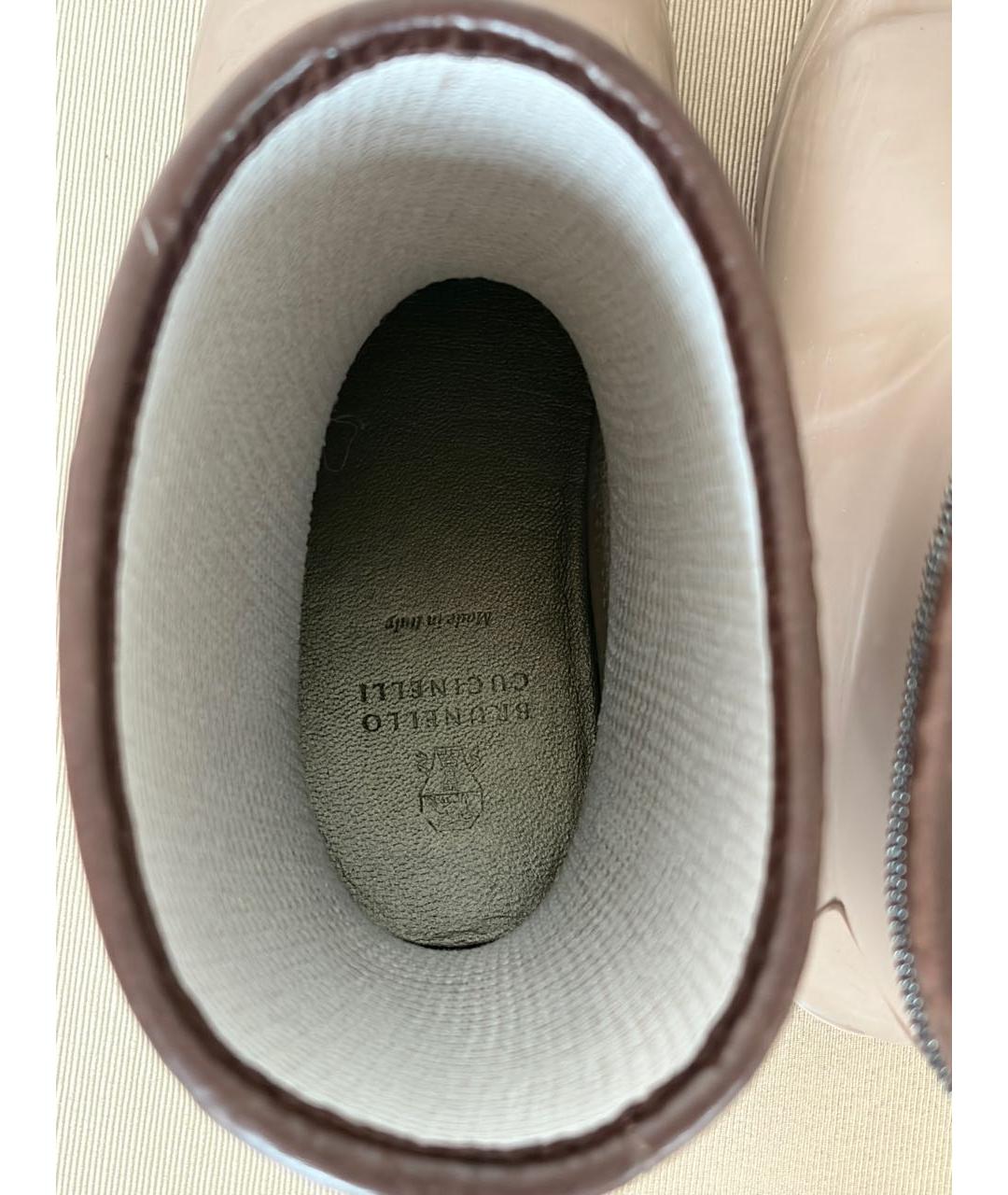 BRUNELLO CUCINELLI Бежевые резиновые сапоги, фото 7