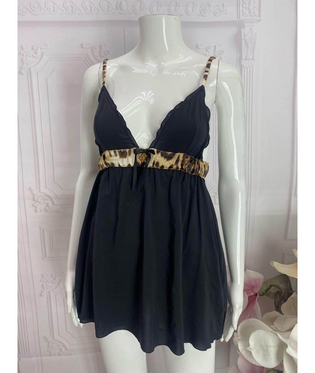 ROBERTO CAVALLI Черная шелковая майка, фото 5