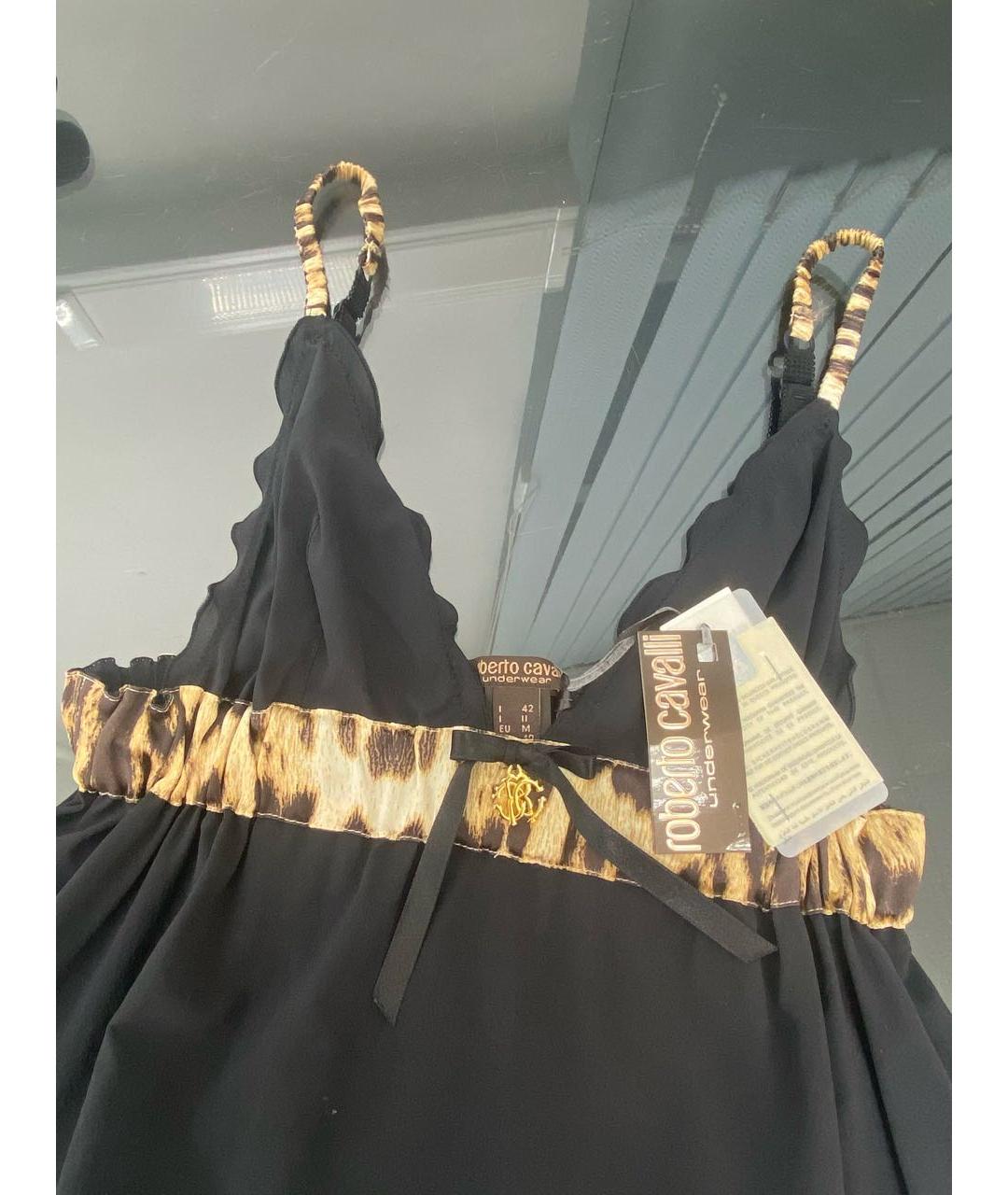 ROBERTO CAVALLI Черная шелковая майка, фото 3