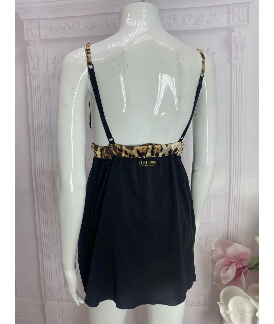 ROBERTO CAVALLI Черная шелковая майка, фото 6