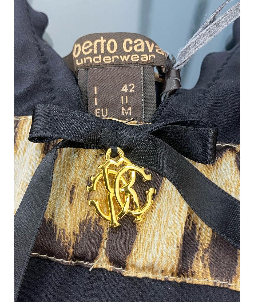 ROBERTO CAVALLI Черная шелковая майка, фото 4