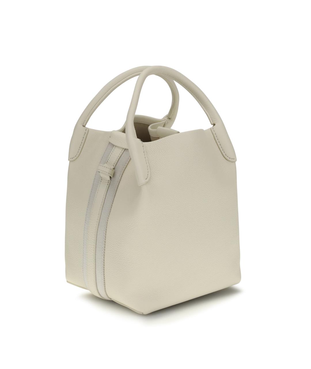 LORO PIANA Бежевая кожаная сумка тоут, фото 3