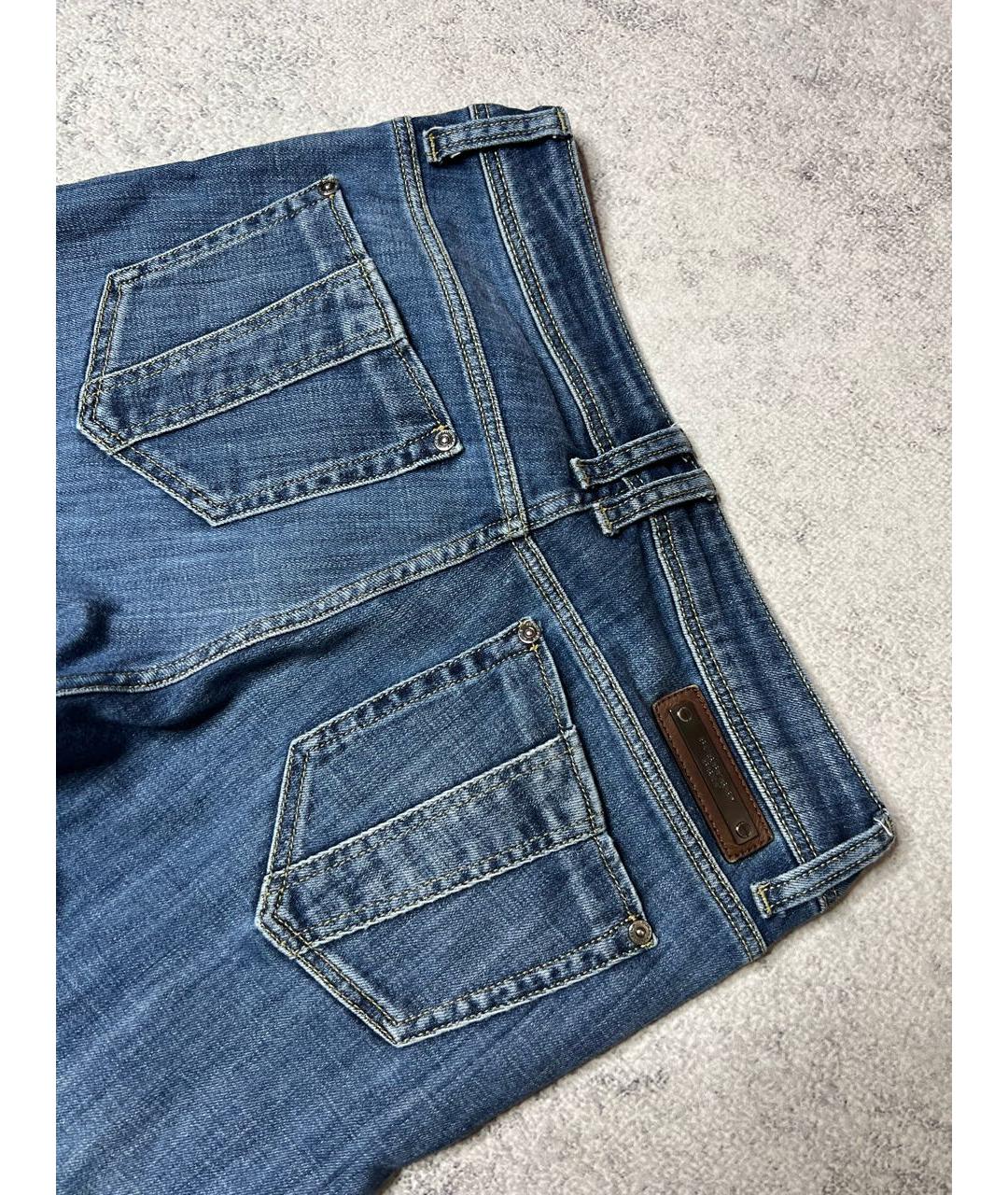 BURBERRY Синие хлопко-эластановые джинсы слим, фото 5