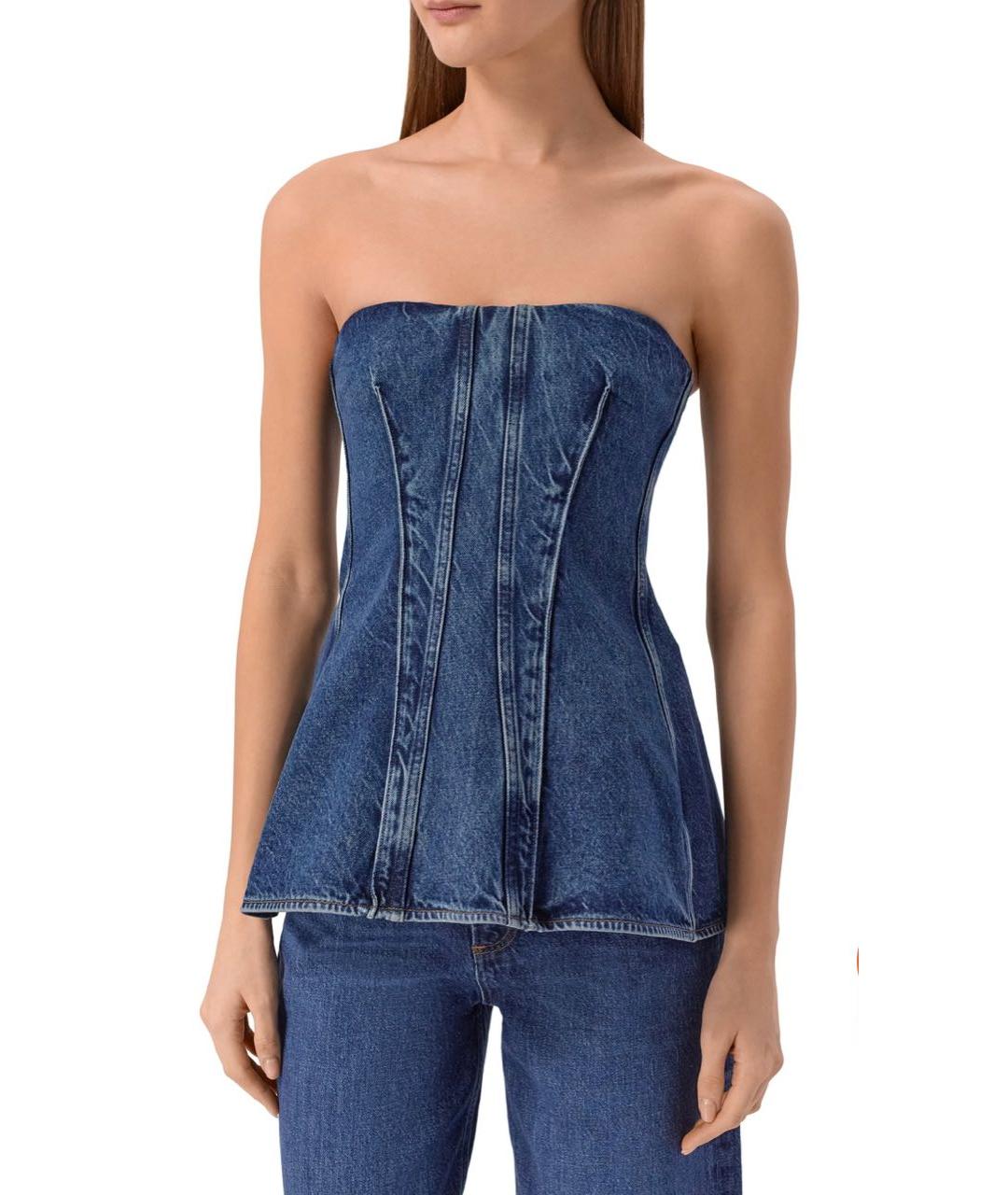 AGOLDE Темно-синий хлопковый корсет, фото 4