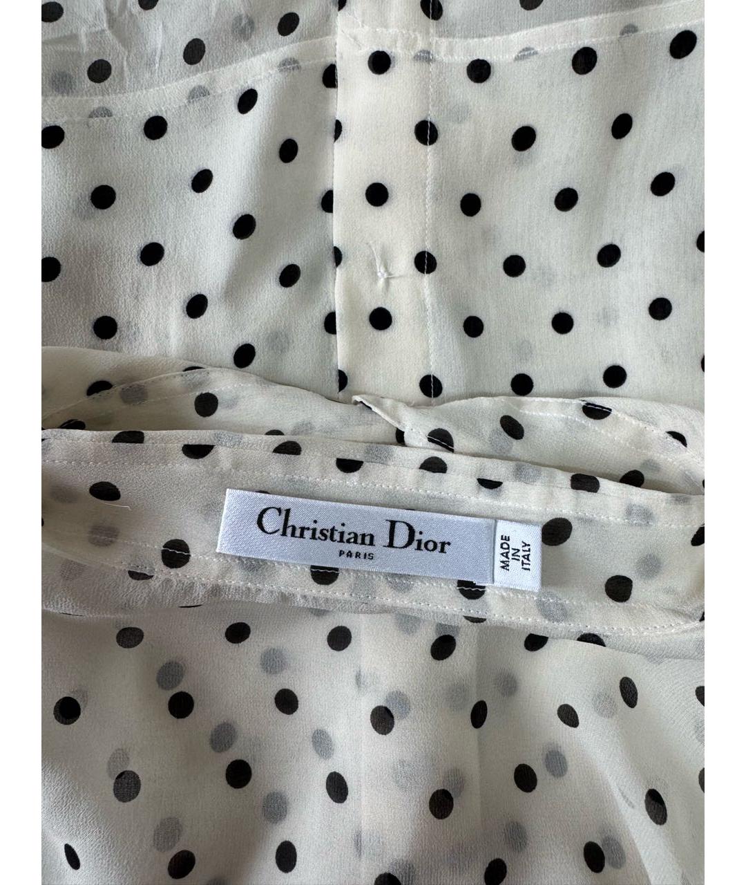CHRISTIAN DIOR Белая шелковая блузы, фото 4