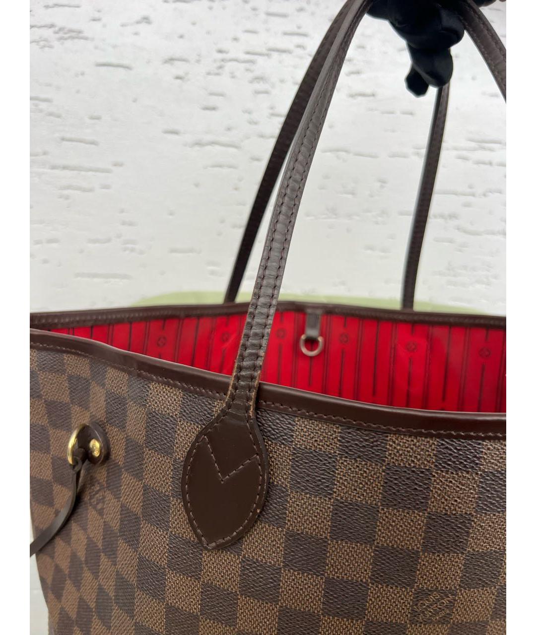 LOUIS VUITTON Коричневая кожаная сумка тоут, фото 6