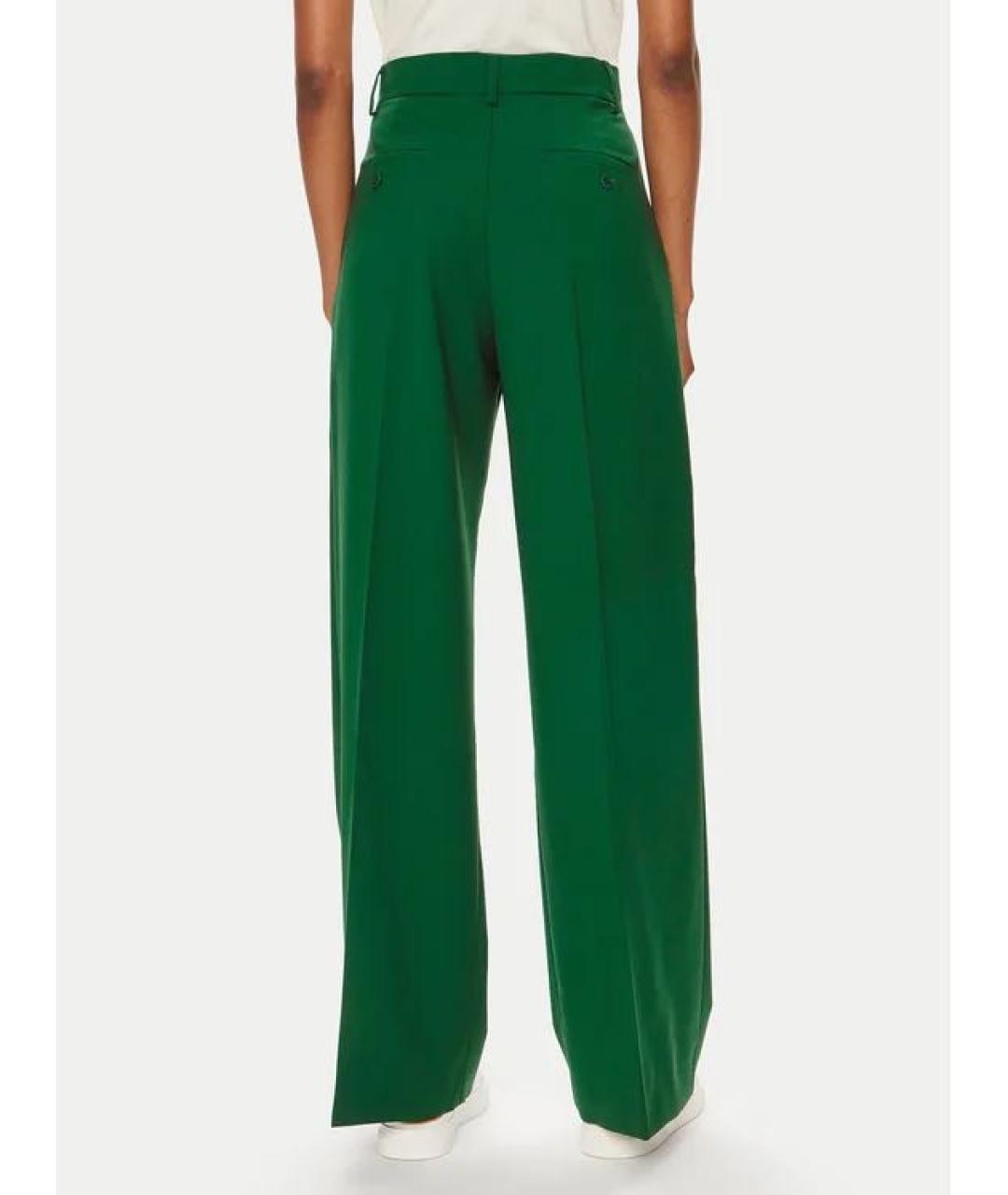 WEEKEND MAX MARA Зеленые шерстяные прямые брюки, фото 2