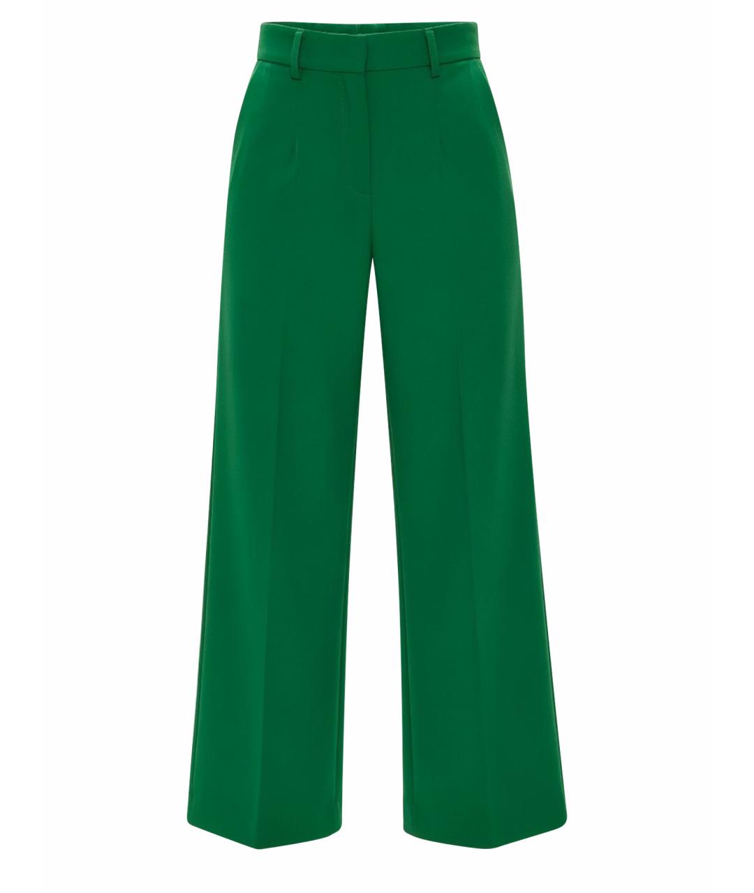 WEEKEND MAX MARA Зеленые шерстяные прямые брюки, фото 1