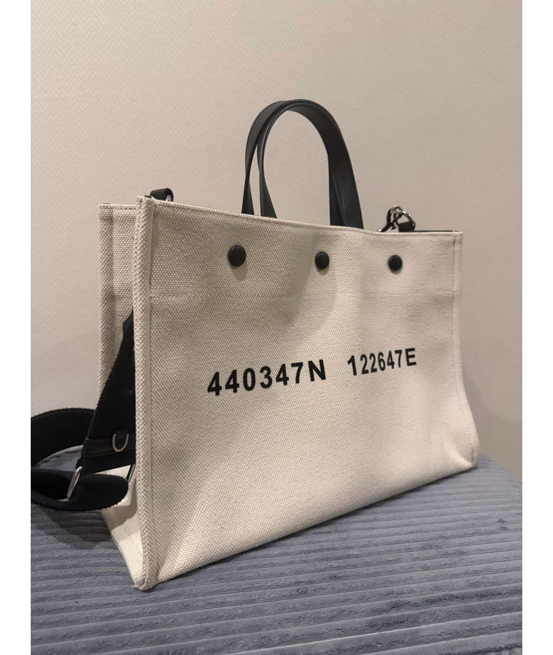 LIVIANA CONTI Белая хлопковая сумка тоут, фото 2