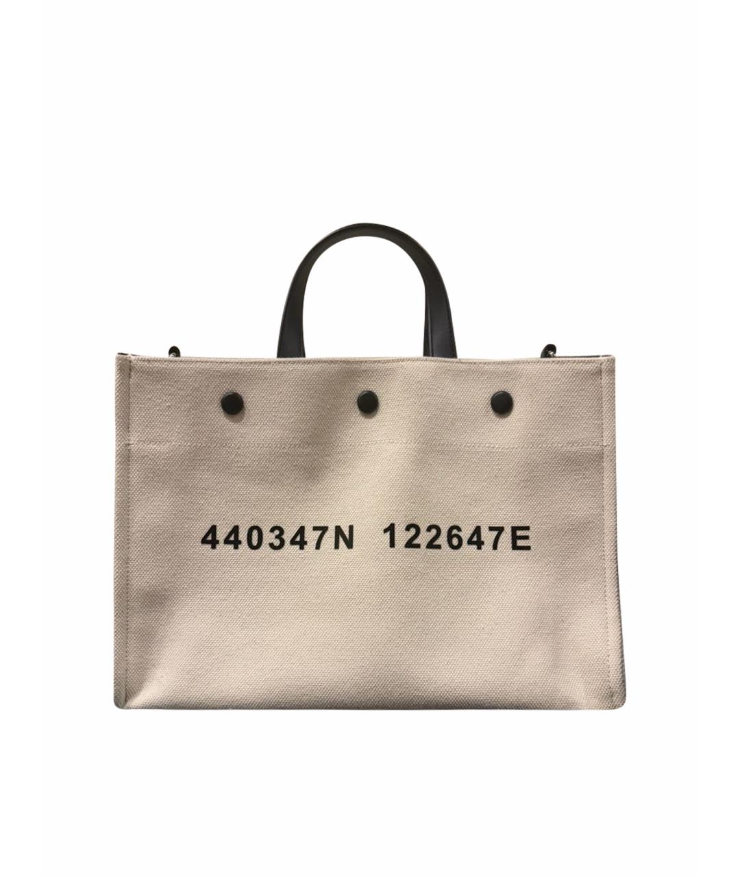 LIVIANA CONTI Белая хлопковая сумка тоут, фото 1