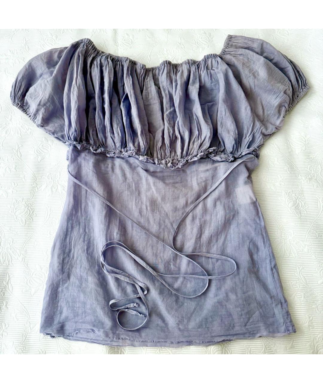 VIVIENNE WESTWOOD Голубая хлопковая блузы, фото 4