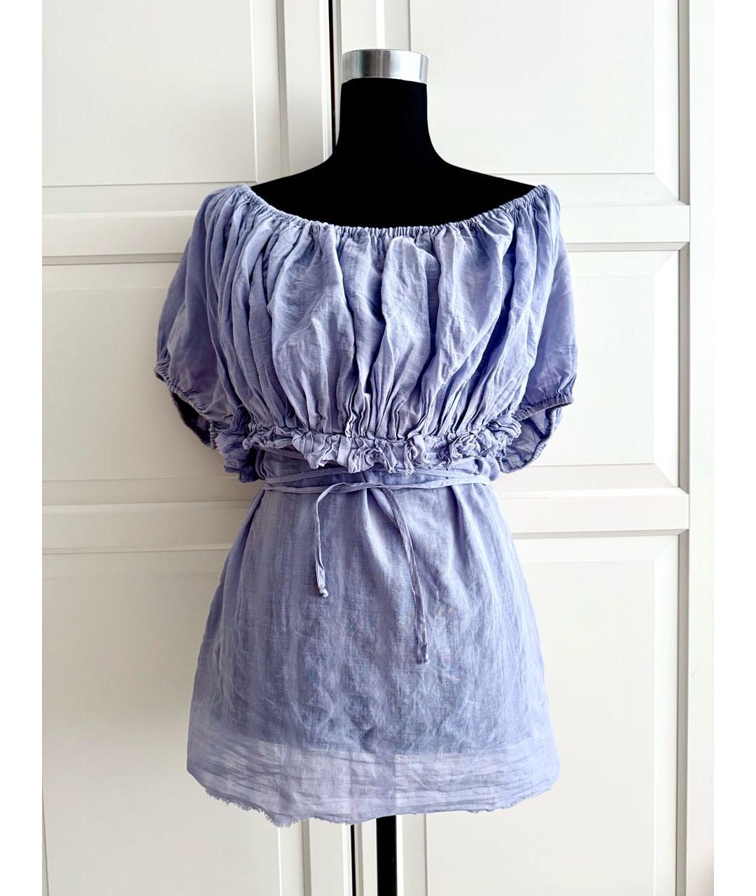 VIVIENNE WESTWOOD Голубая хлопковая блузы, фото 3