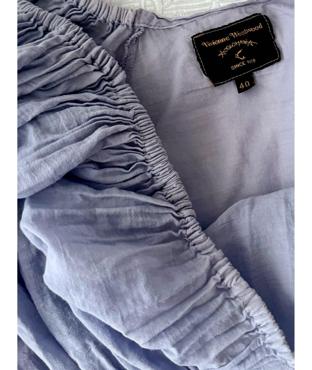 VIVIENNE WESTWOOD Голубая хлопковая блузы, фото 5