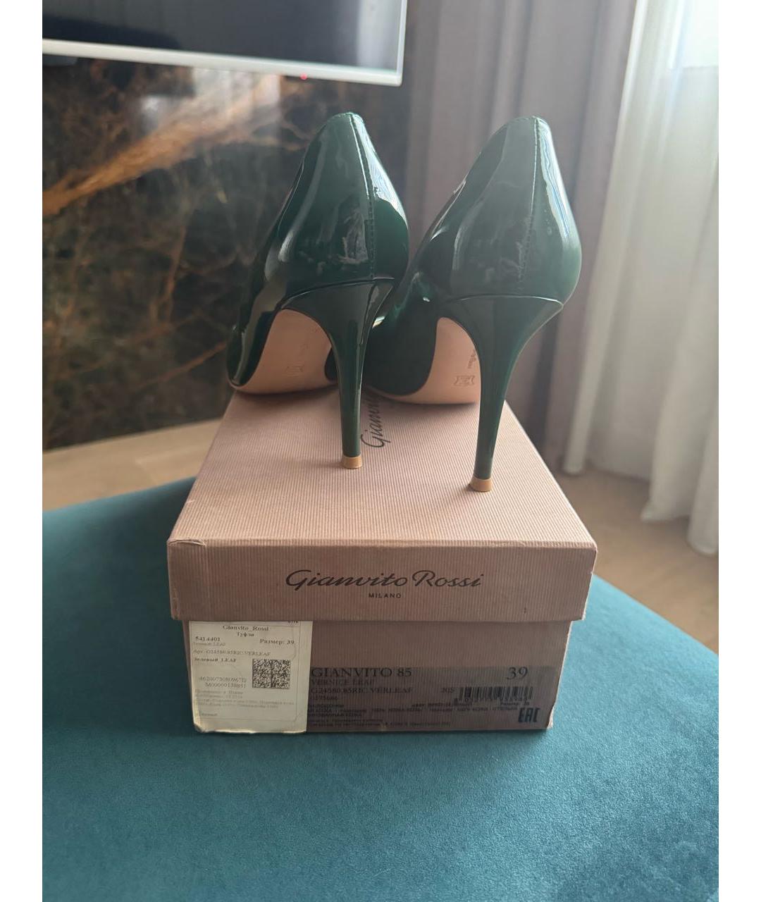 GIANVITO ROSSI Зеленые туфли из лакированной кожи, фото 3