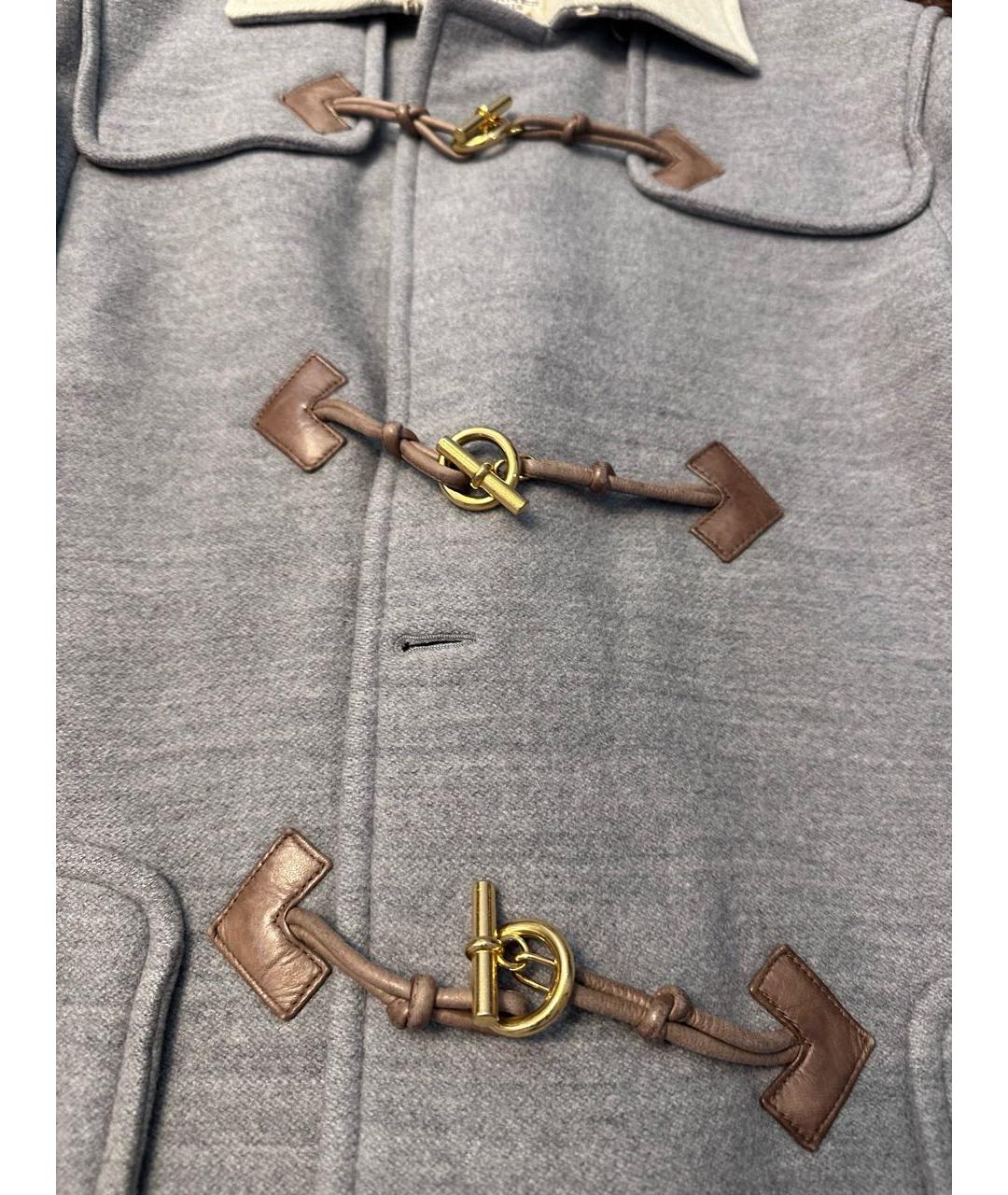 HERMES Серое шерстяное пальто, фото 4
