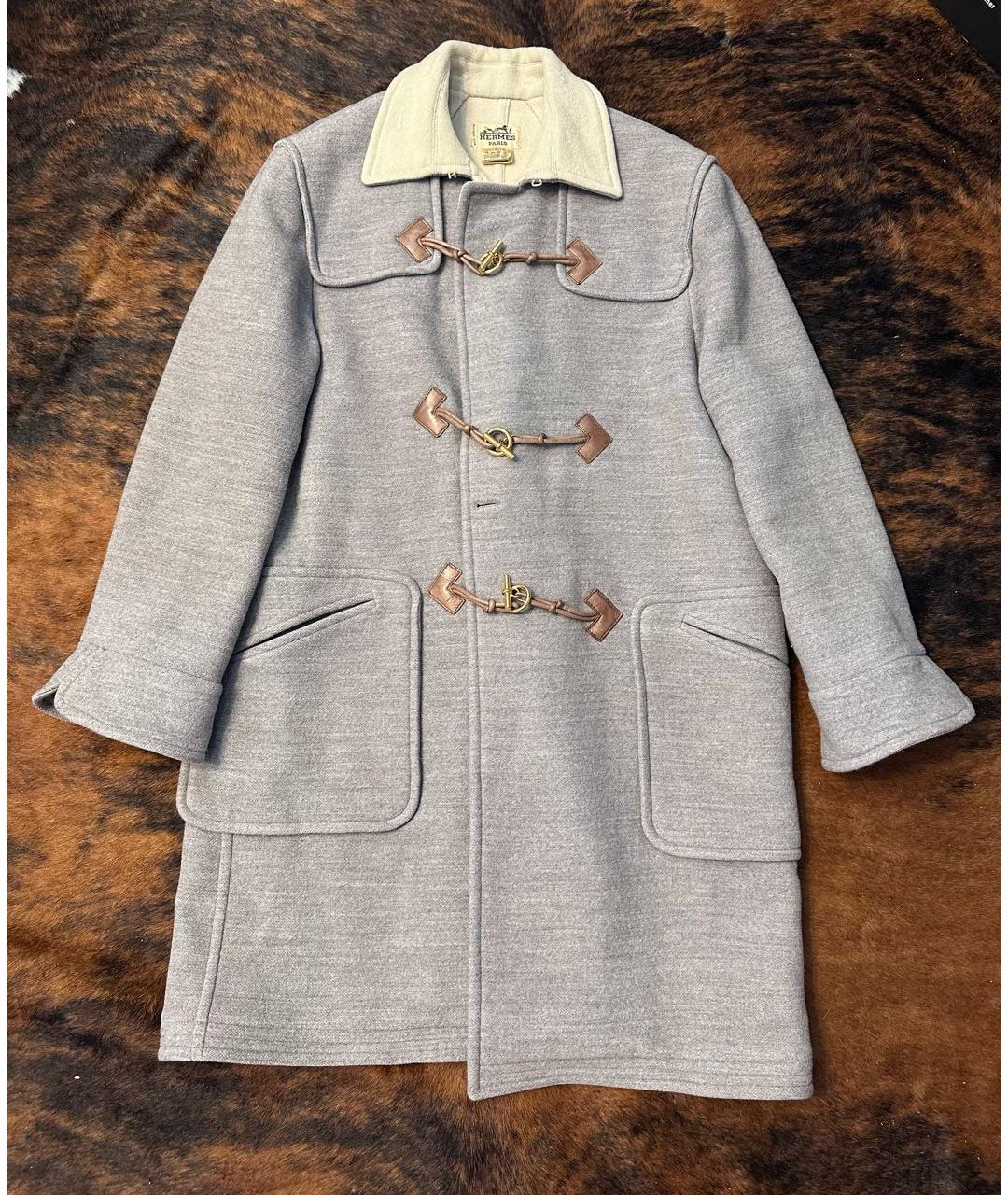 HERMES Серое шерстяное пальто, фото 5