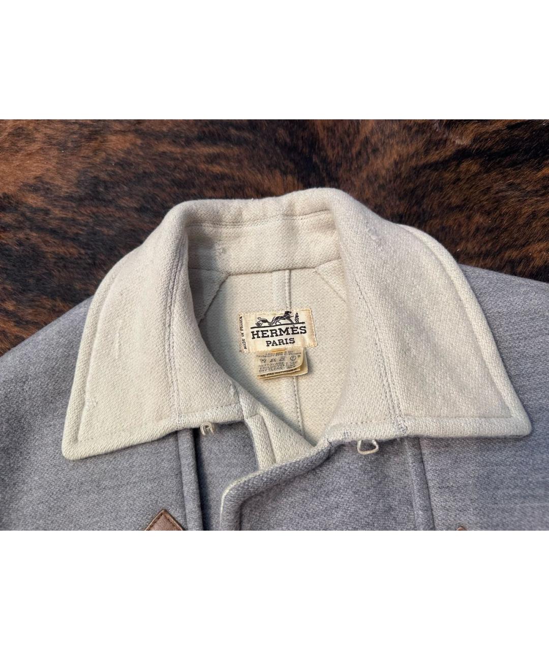HERMES Серое шерстяное пальто, фото 3