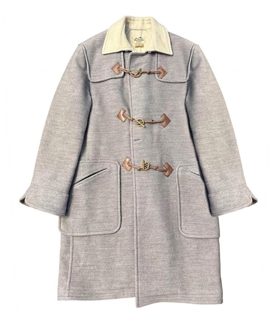 HERMES Серое шерстяное пальто, фото 1